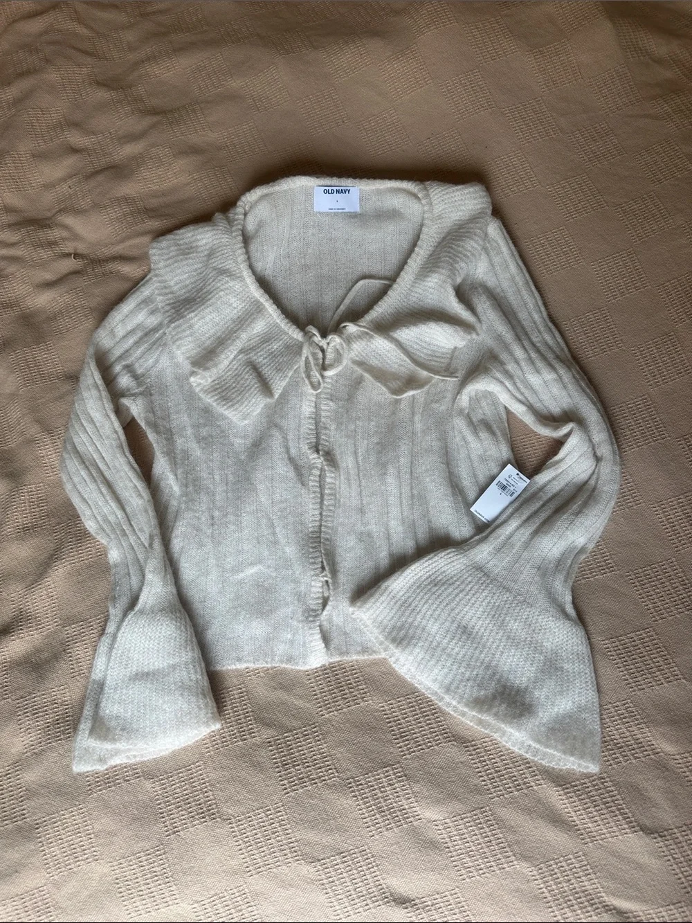 Old Navy NWT Wool-Blend Ruffle Tie-Front Cropped Cardigan